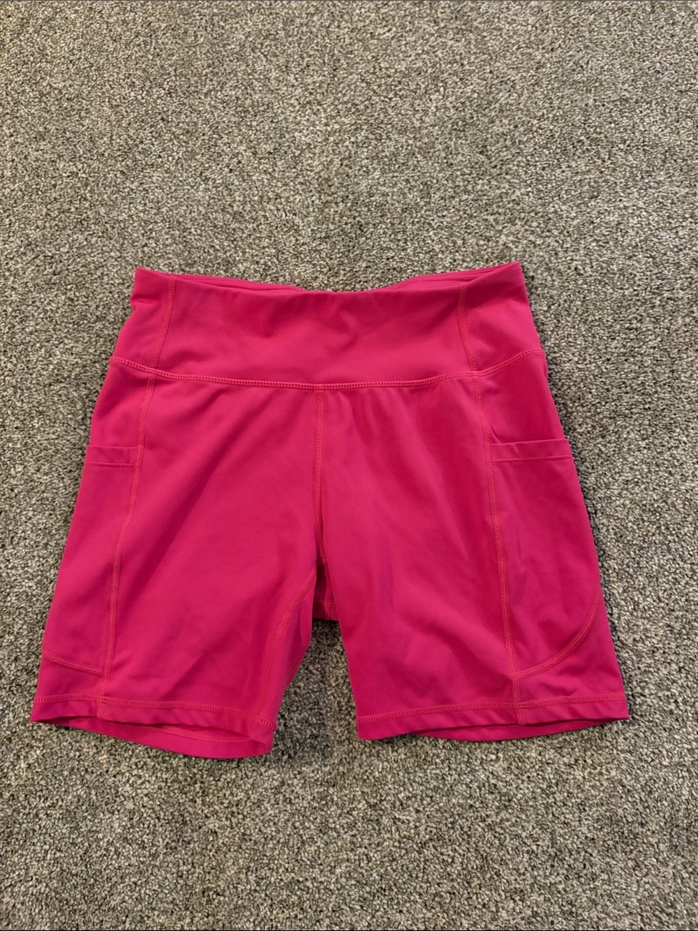 High-Waist Pink Women's Active Shorts with Side Pockets